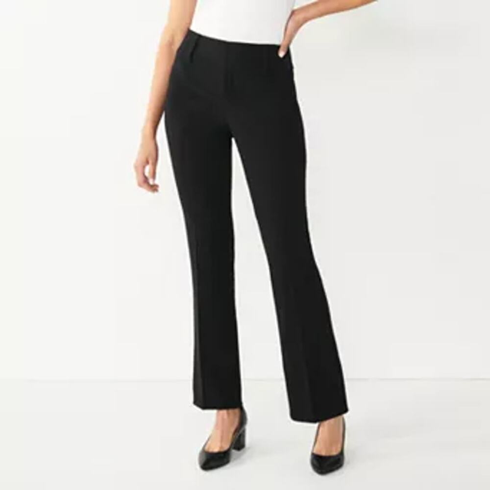 NEW Nine West Magic Waist Boot Pants Black High Rise Stretch Tummy Control 6